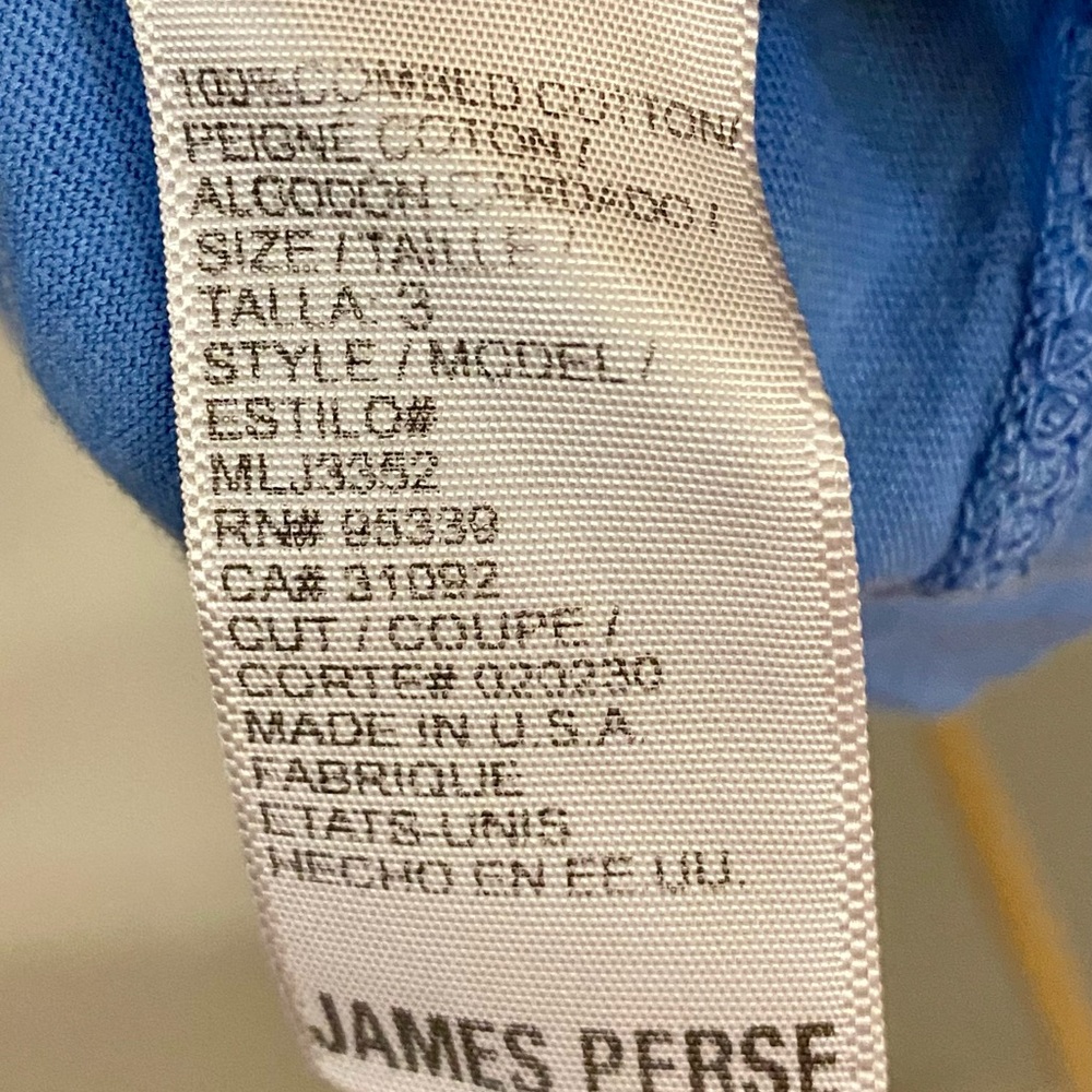 James Perse Size 3 Tall Men’s Blue VNeck Tee Shirt.Short sleeve.EC 100% Cotton - Picture 11 of 14
